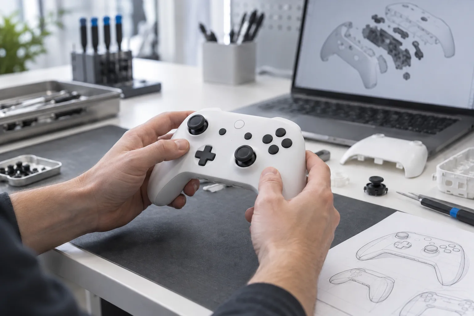 White SLA Xtreme White controller shell prototype