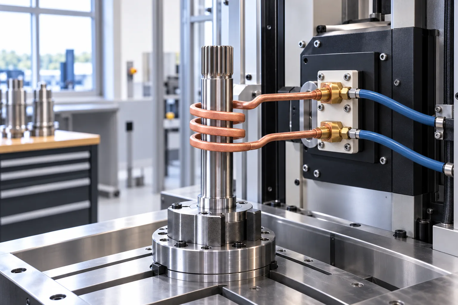 DMLS CuCrZr copper induction coil on a hardening station
