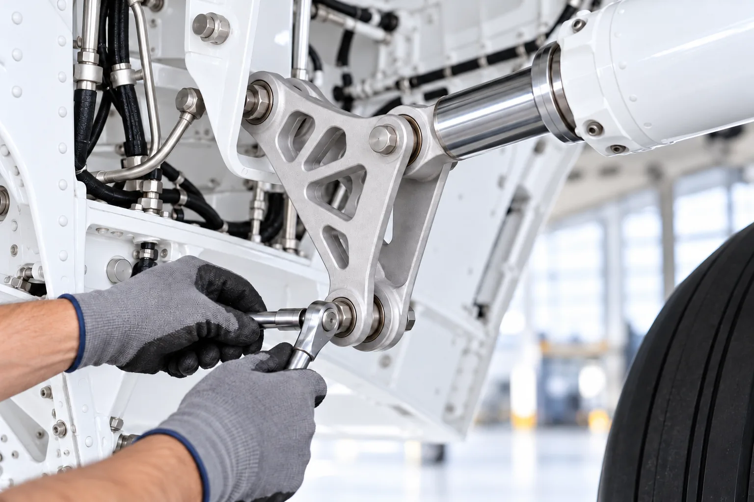 DMLS 17-4 PH actuator bracket in a landing-gear bay