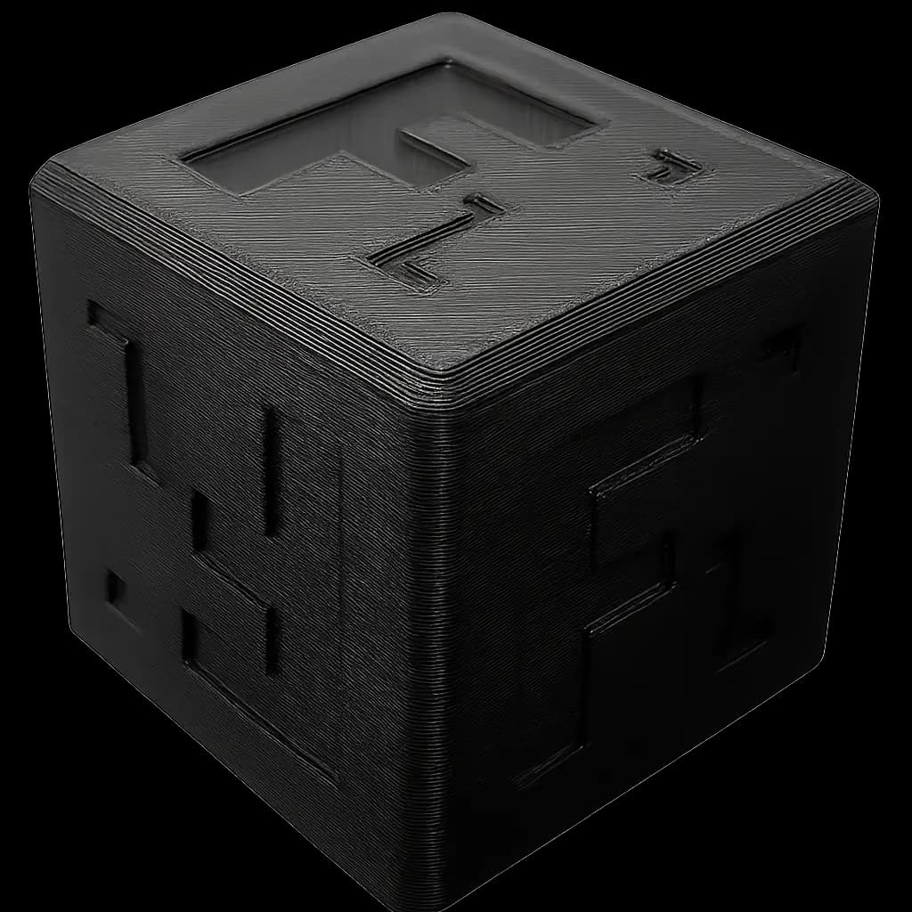 ASA cube sample showing material finish and quality