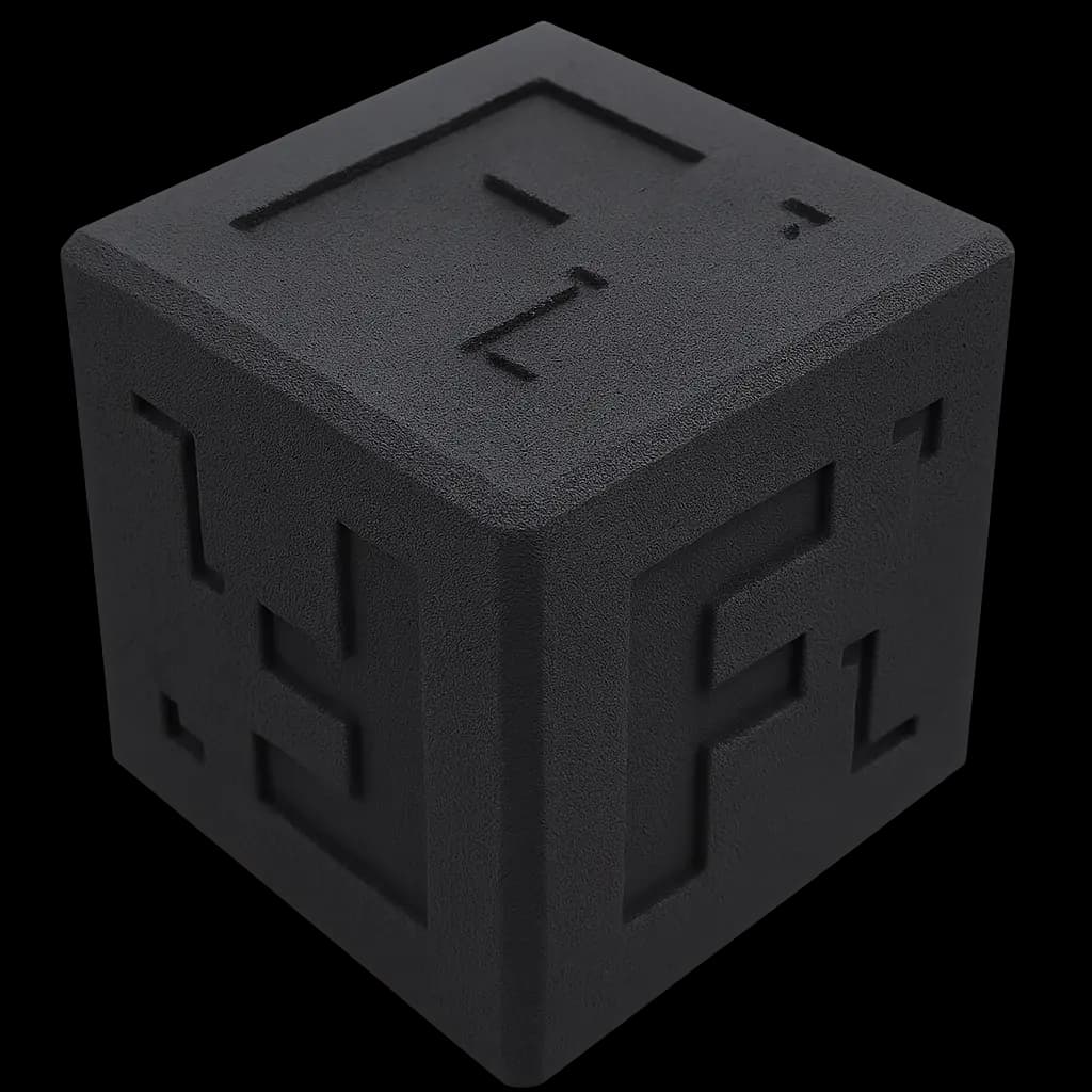Nylon PA12 SLS cube sample showing selective laser sintered material properties and surface finish