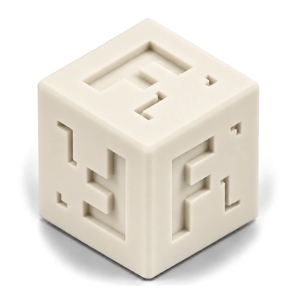Forge Labs sample cube in SLA Accura Xtreme White 200
