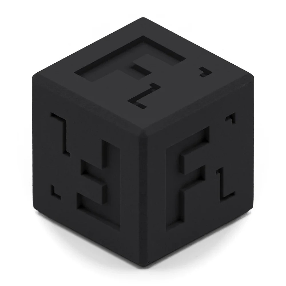 Sample cube in black PA12 after vapor smoothing