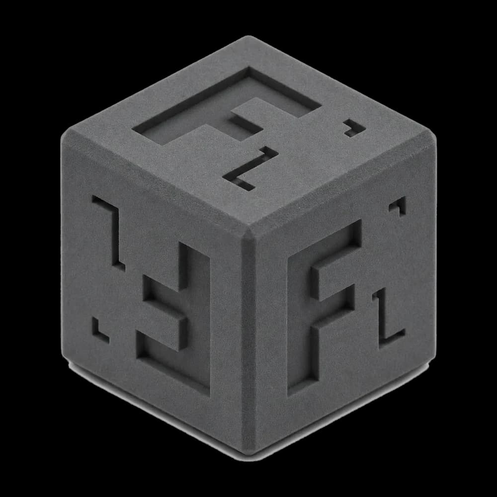 Forge Labs sample cube in grey SLS TPU 90A