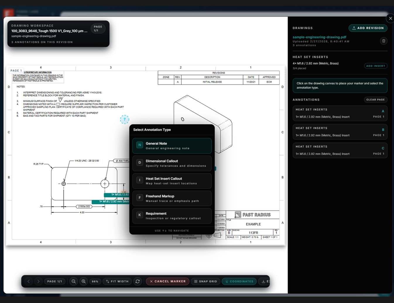 2D drawing annotation workflow in Forge Labs Steam
