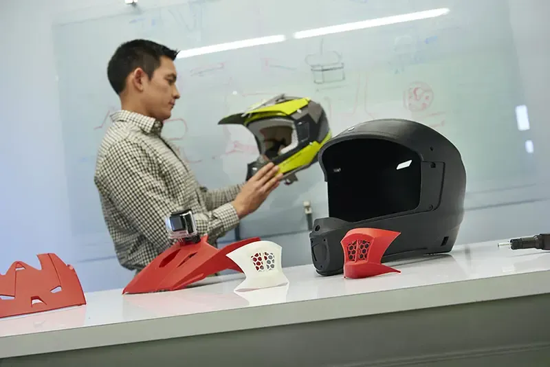 ASA Helmet prototype showing impact resistance