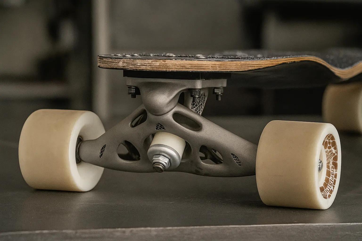 Titanium Ti-6Al-4V Titanium skateboard truck showcasing complex geometry and lightweight design