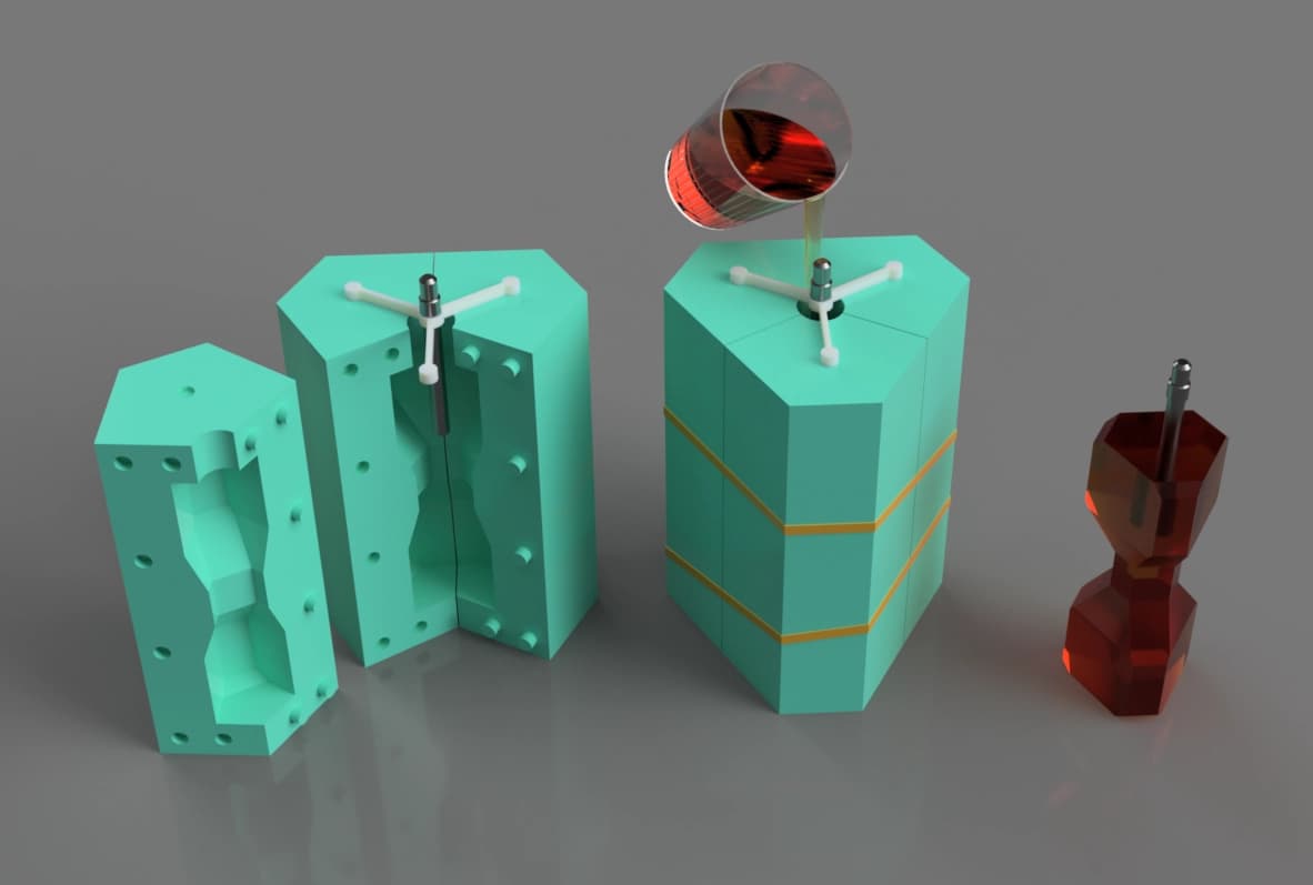 SLA master pattern used for silicone mold creation showing high surface quality and precision