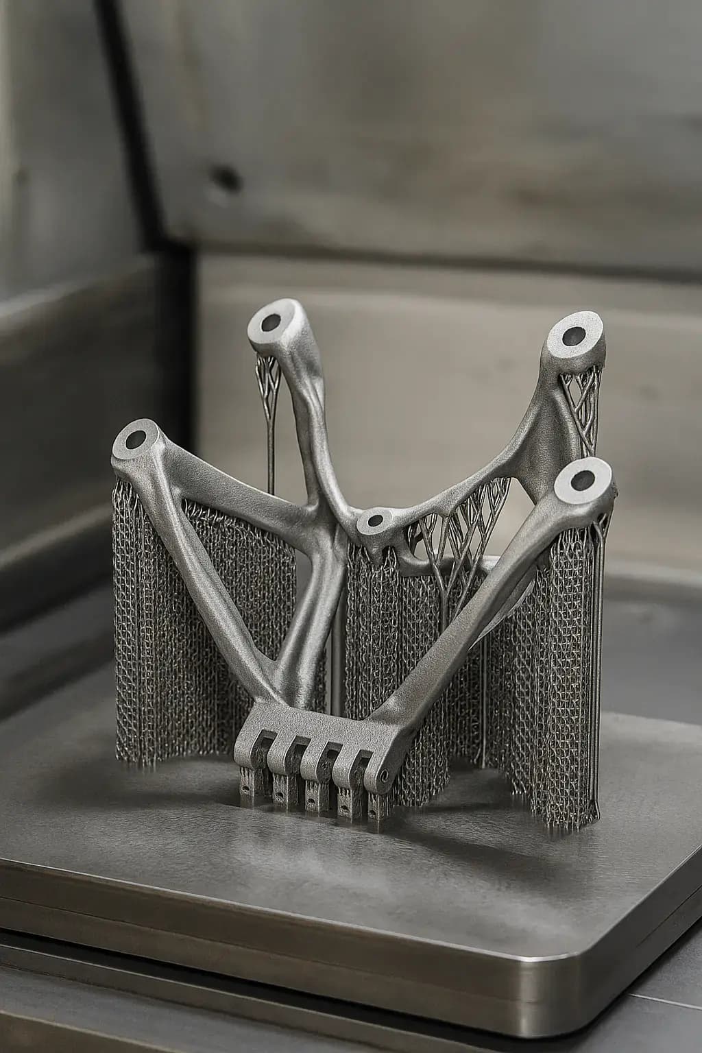 Metal DMLS parts with optimized geometry and different alloy behaviors