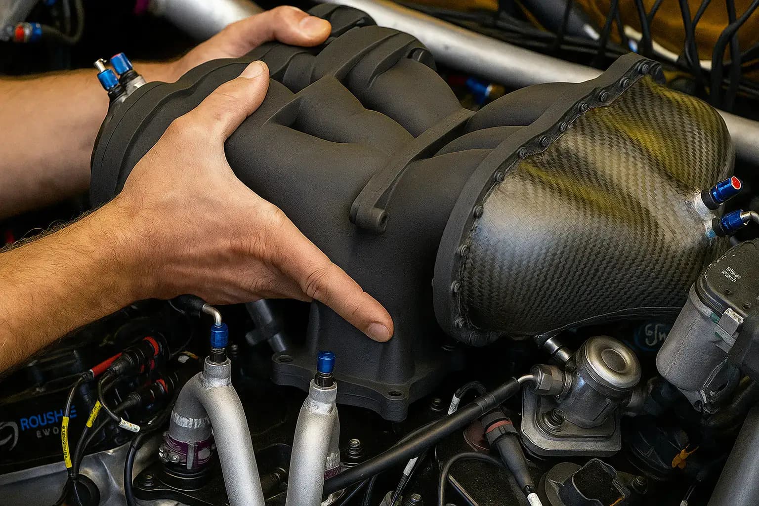 3D printed PA12 part installed in an automotive assembly