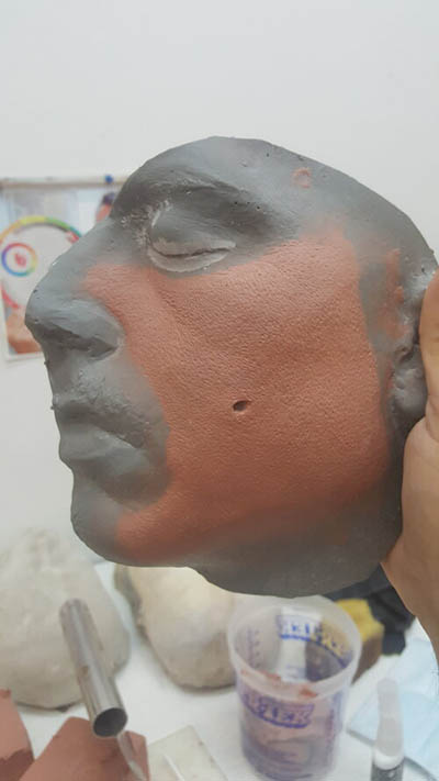 Final painted cast-iron effect on 3D printed movie prop