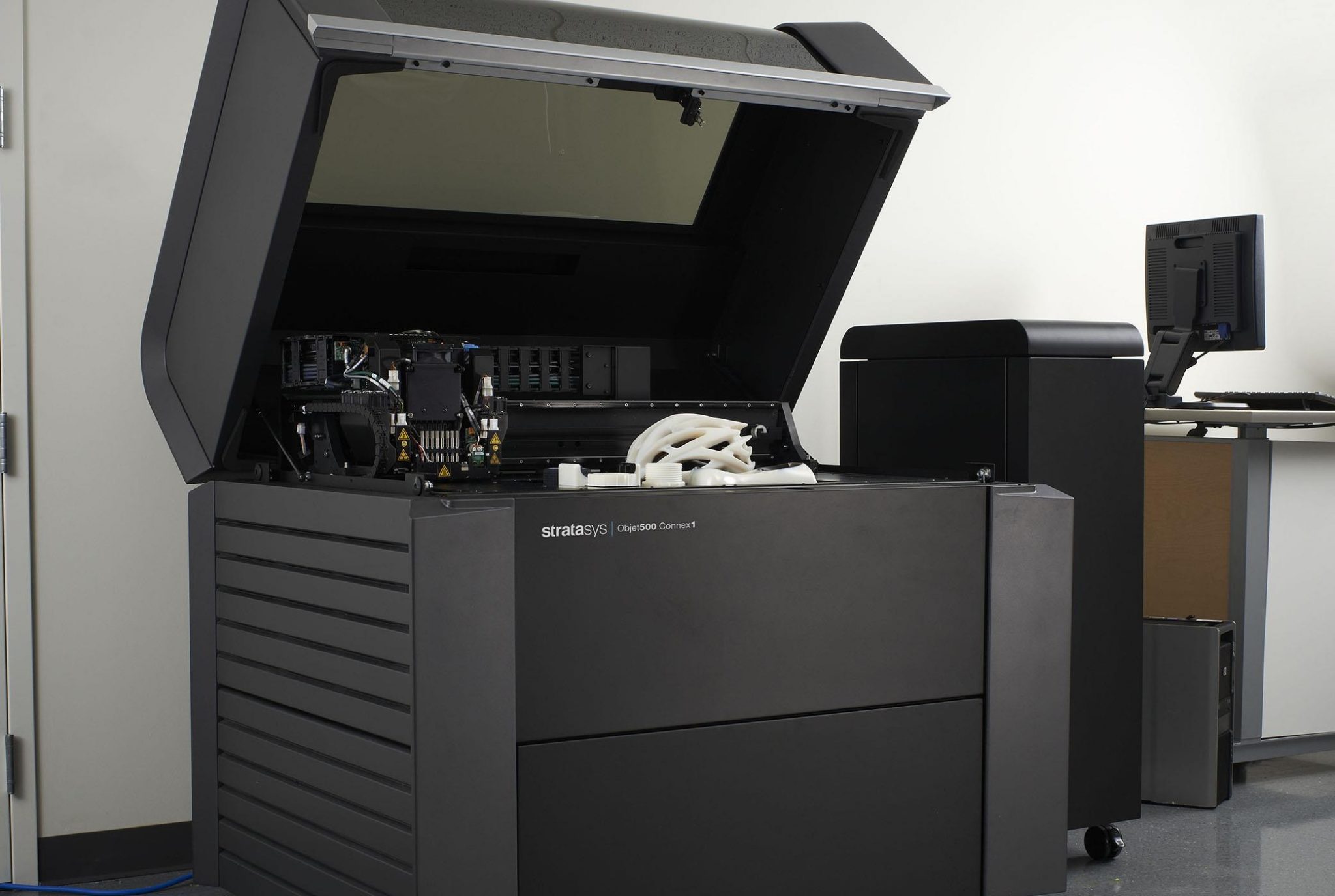 PolyJet Connex3 multi-material 3D printer used for museum exhibit production