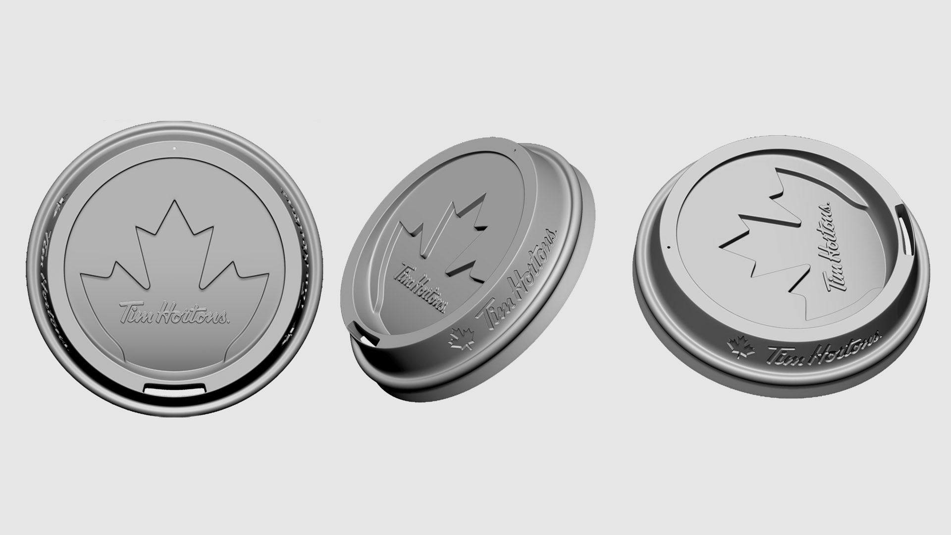 Initial concept renders showing spill prevention features and maple leaf design