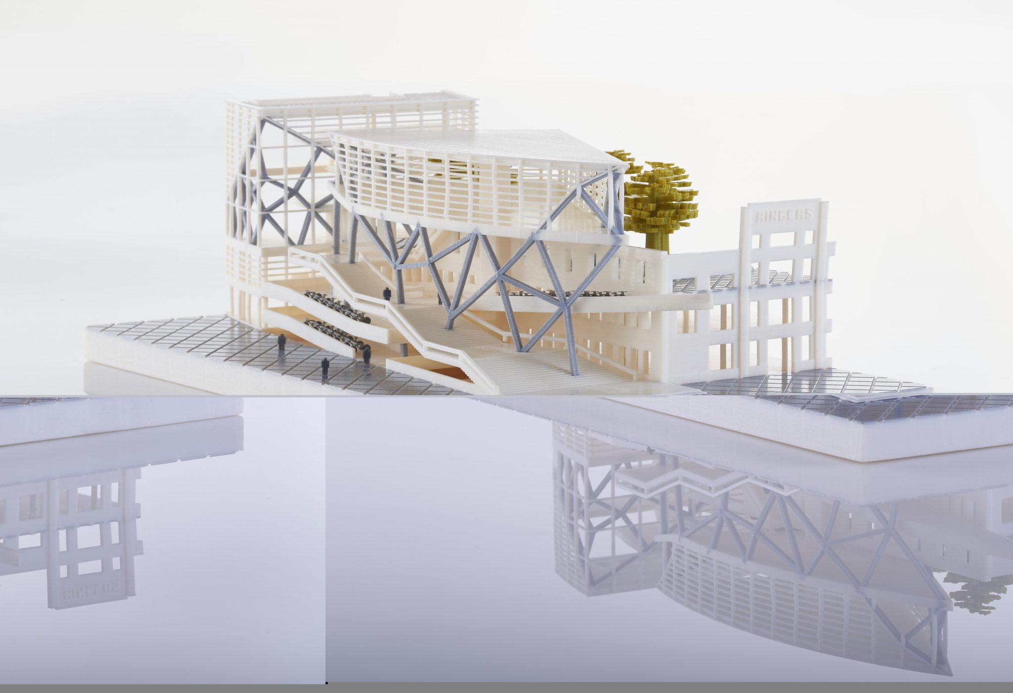 Detailed architectural scale model created using 3D printing